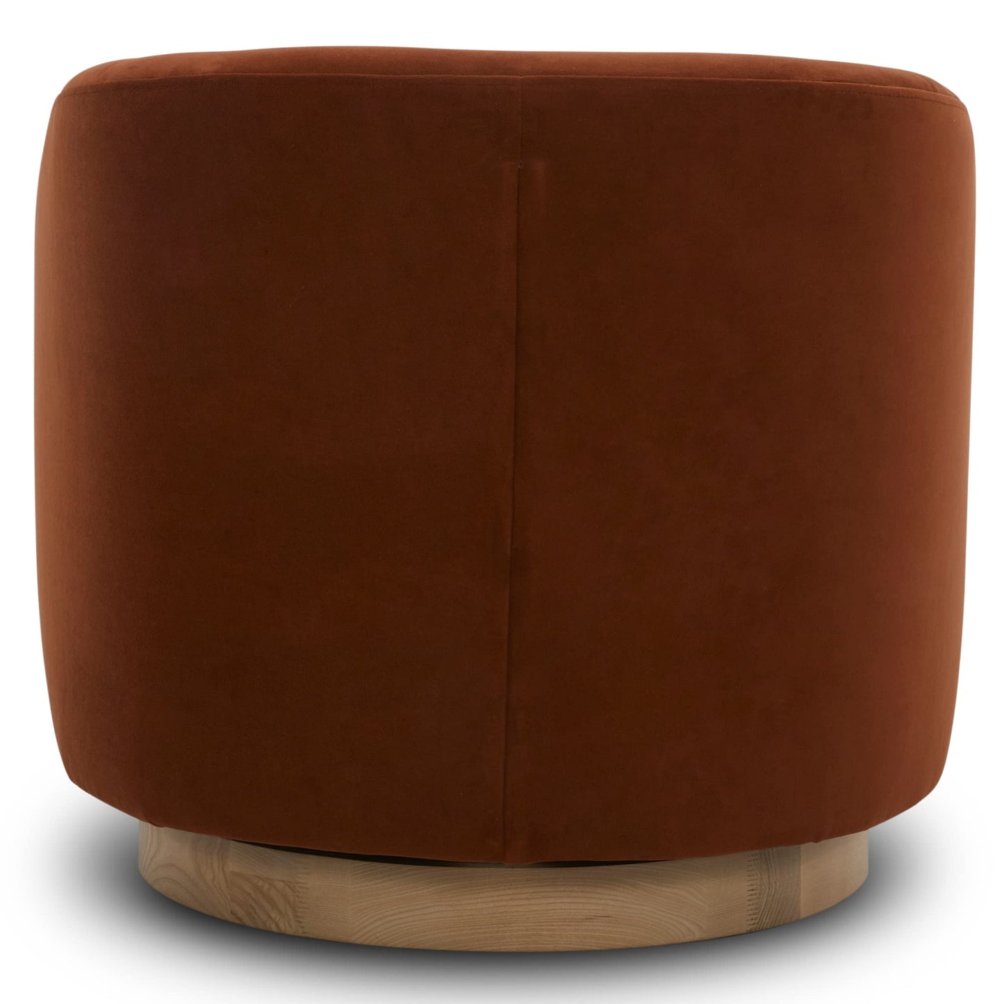 CHITA Swivel Accent Chair, FSC Certified Upholstered Velvet Barrel Chair for Living Room, Burnt Orange