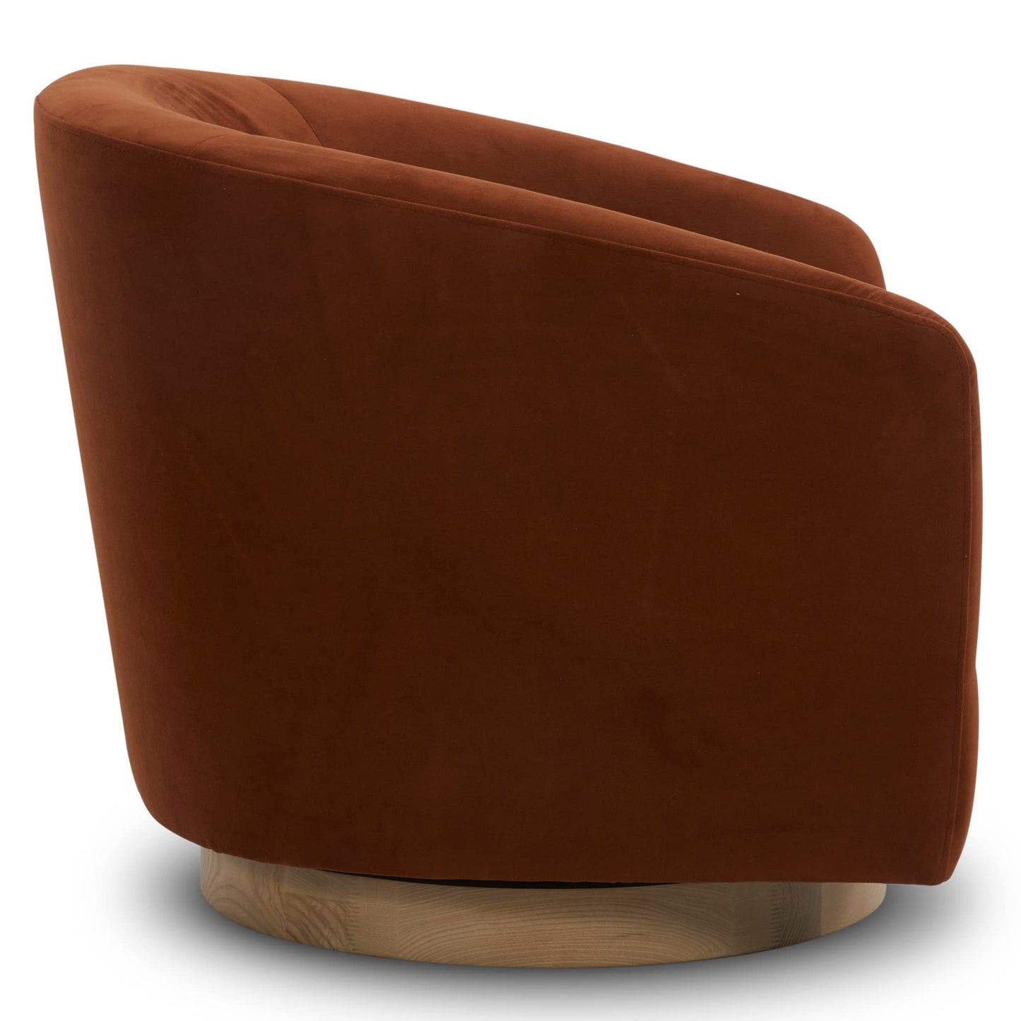 CHITA Swivel Accent Chair, FSC Certified Upholstered Velvet Barrel Chair for Living Room, Burnt Orange