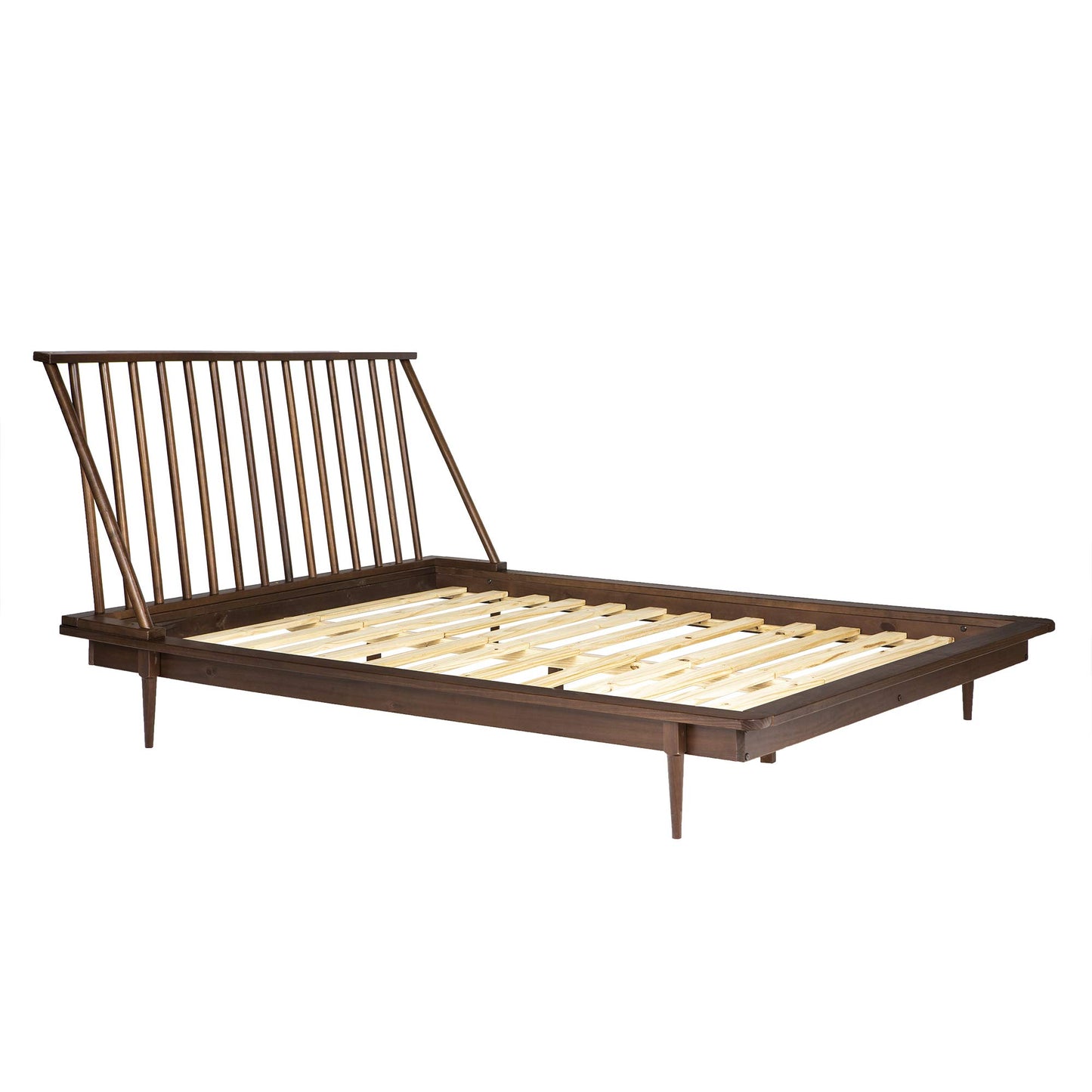 HOME ACCENT FURNISHINGS Queen Modern Wood Spindle Bed - Walnut