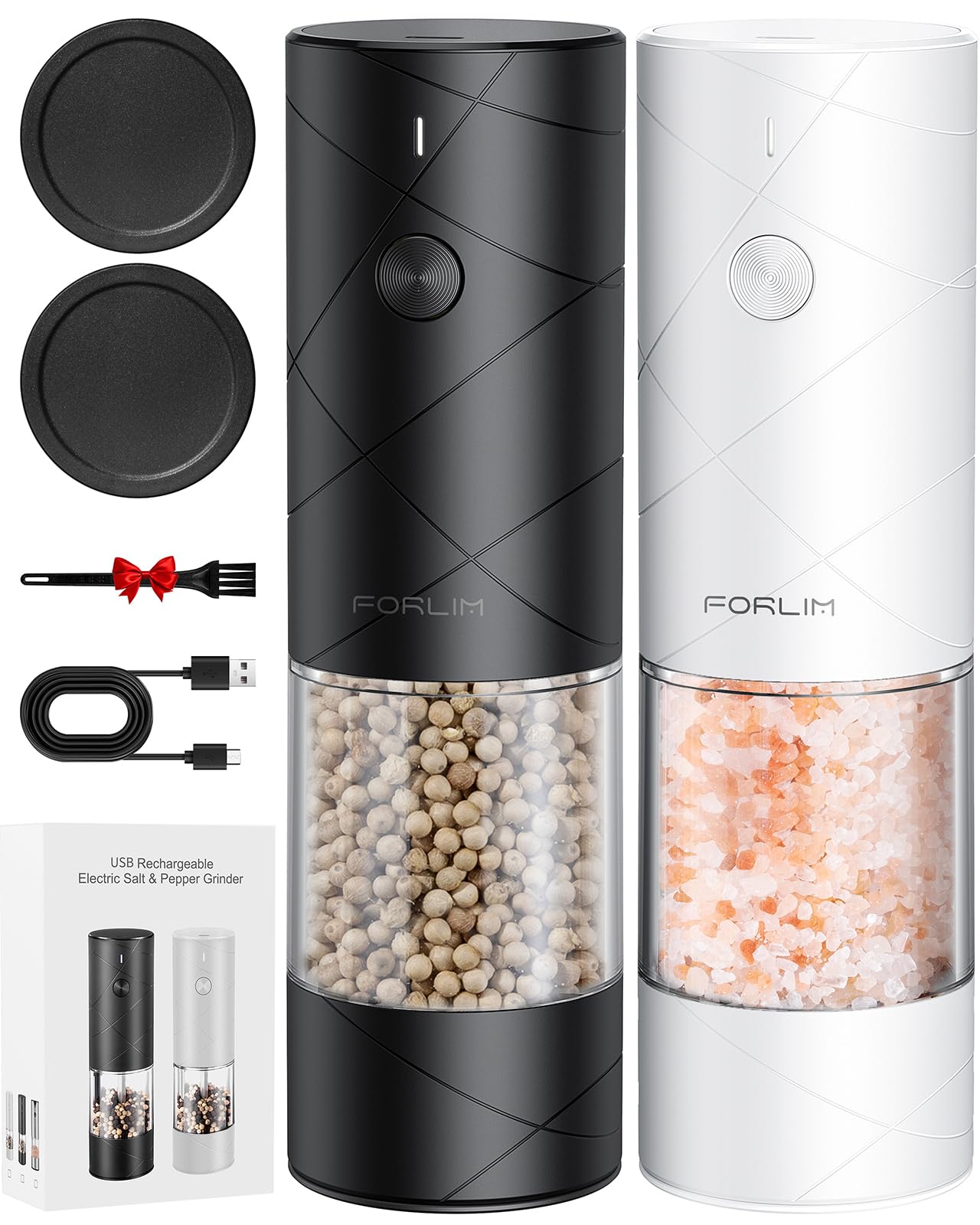 FORLIM Electric Salt and Pepper Grinder Set