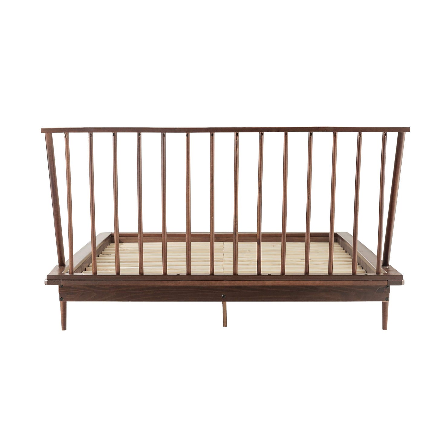 HOME ACCENT FURNISHINGS Queen Modern Wood Spindle Bed - Walnut