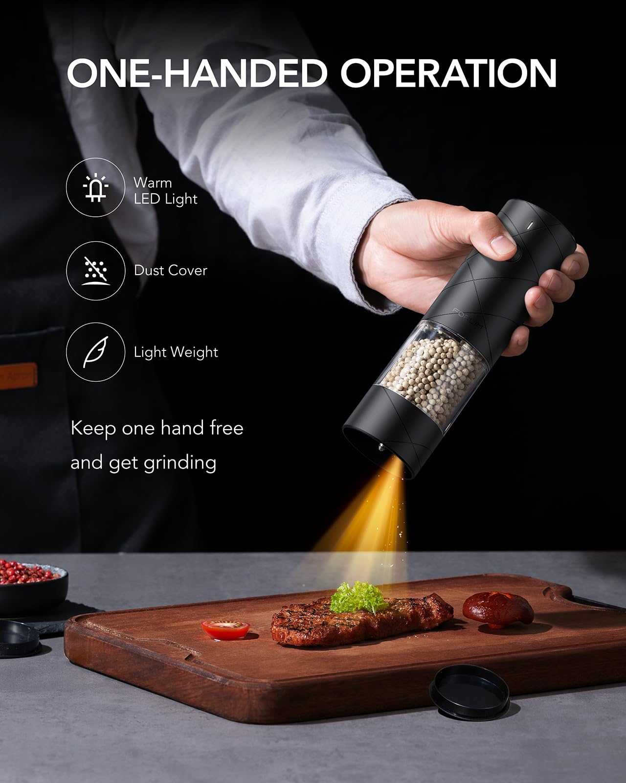 FORLIM Electric Salt and Pepper Grinder Set