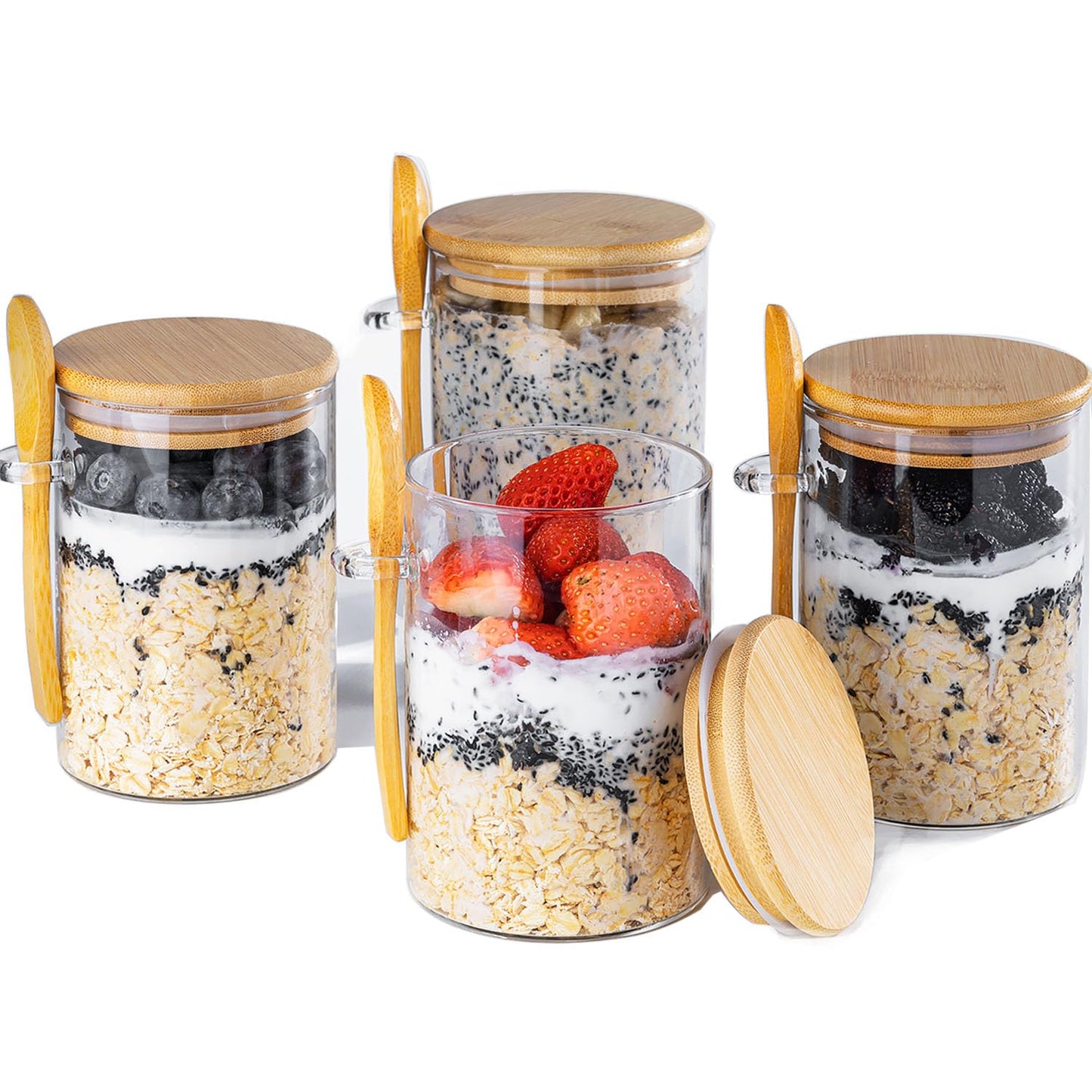 MHDCLY Overnight Oats Containers with Lids,16oz