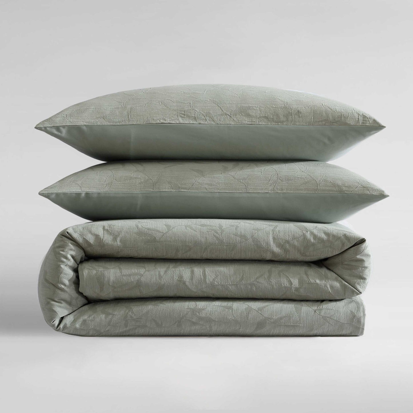 Calvin Klein - Duvet Cover Set, Soft & Breathable Bedding with Matching Shams, Plain Weave Fabric, Cozy Home Essentials (Branching Leaves Moss Green, Queen)