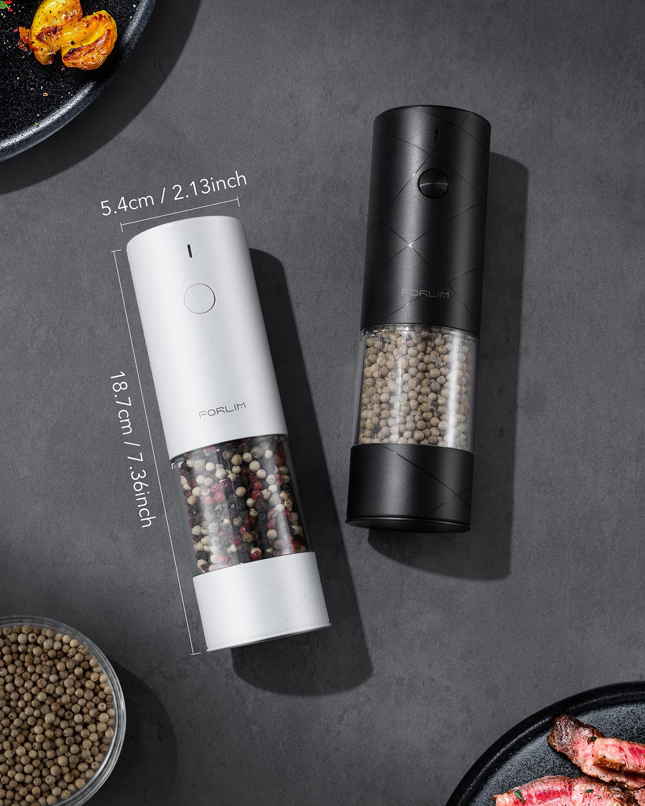 FORLIM Electric Salt and Pepper Grinder Set