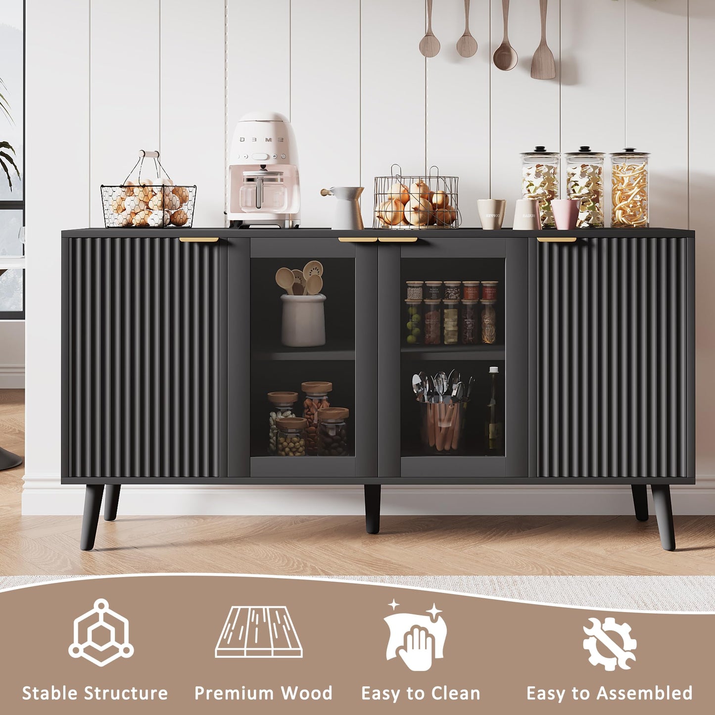 JASIWAY Sideboard Buffet Cabinet with Storage