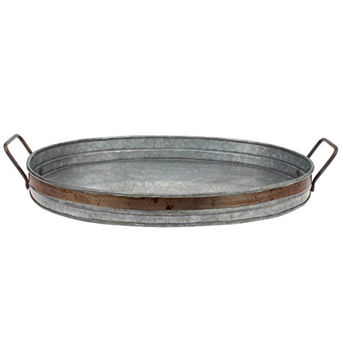 Stonebriar Rustic Galvanized Serving Tray