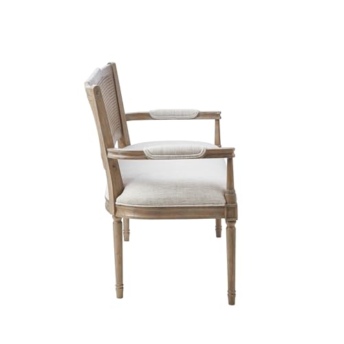 Madison Park Willshire Rattan Settee, Upholstered Seat