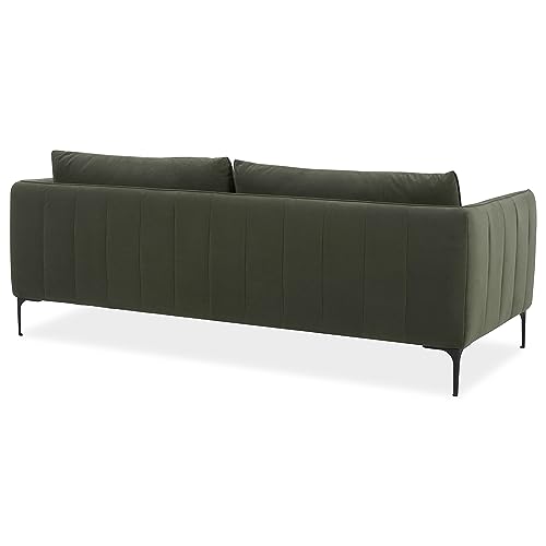 KISLOT Amazon Brand-Reversible Modern Velvet Sofa, 85'', Green