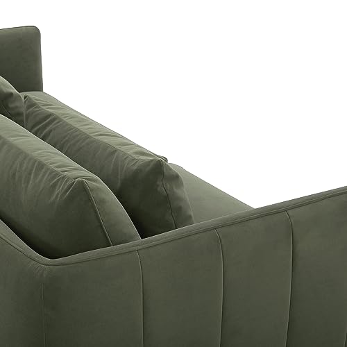 KISLOT Amazon Brand-Reversible Modern Velvet Sofa, 85'', Green