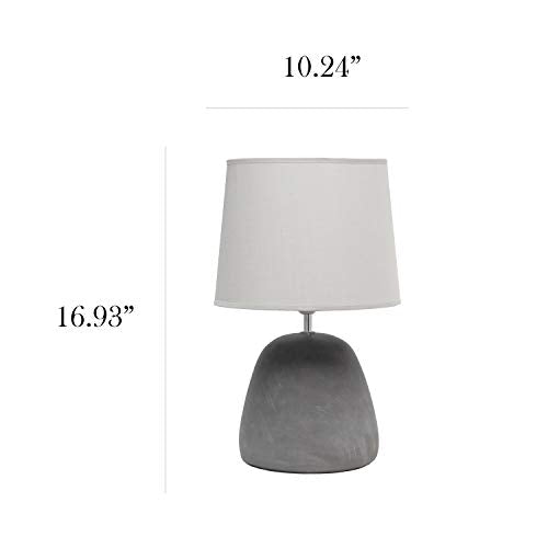 Simple Designs LT2058-GRY Round Concrete Table Lamp