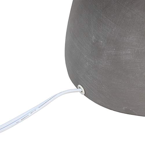 Simple Designs LT2058-GRY Round Concrete Table Lamp