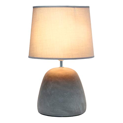 Simple Designs LT2058-GRY Round Concrete Table Lamp