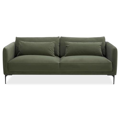 KISLOT Amazon Brand-Reversible Modern Velvet Sofa, 85'', Green