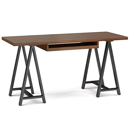 SIMPLIHOME Sawhorse Industrial WOOD Desk