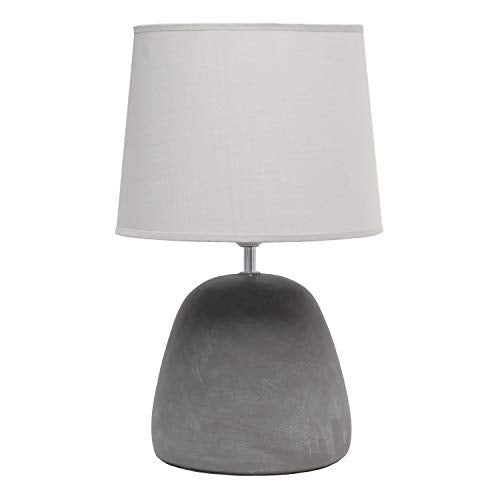 Simple Designs LT2058-GRY Round Concrete Table Lamp