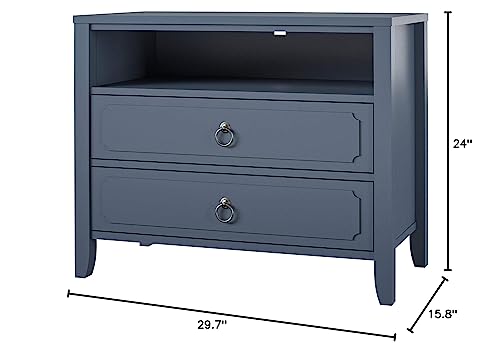 Novogratz Her Majesty 2 Drawer Nightstand, Blue