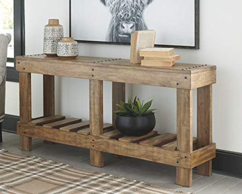 Ashley Susandeer Rustic Farmhouse Console Sofa Table