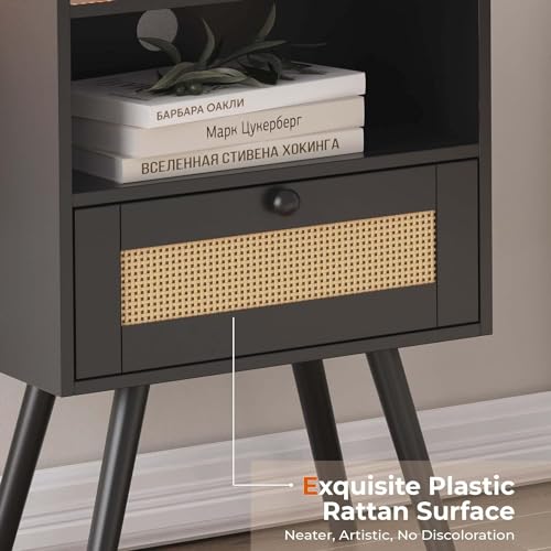 SUPERJARE Nightstand with Charging Station