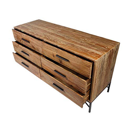 Angora Reclaimed Wood 6 Drawer Dresser