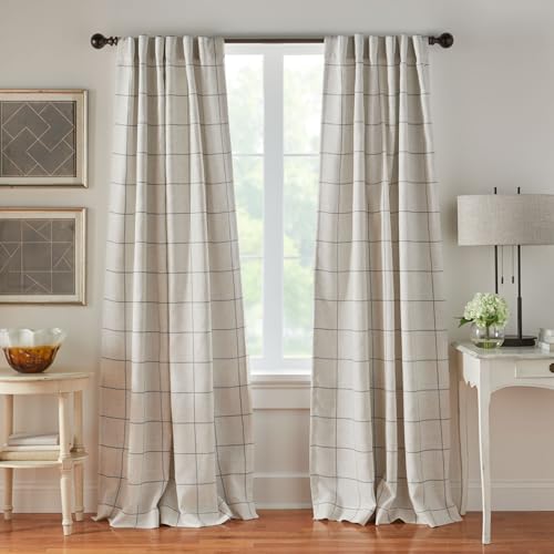 Elrene Home Fashions Brighton Windowpane Plaid Blackout Window Curtain