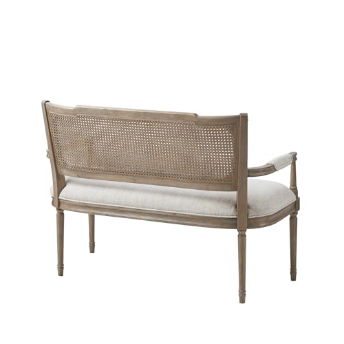 Madison Park Willshire Rattan Settee, Upholstered Seat