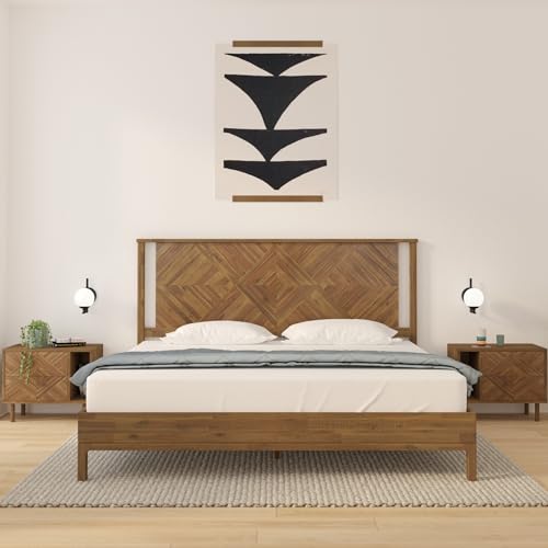 Bme Ethan King Platform Bed Frame with Headboard