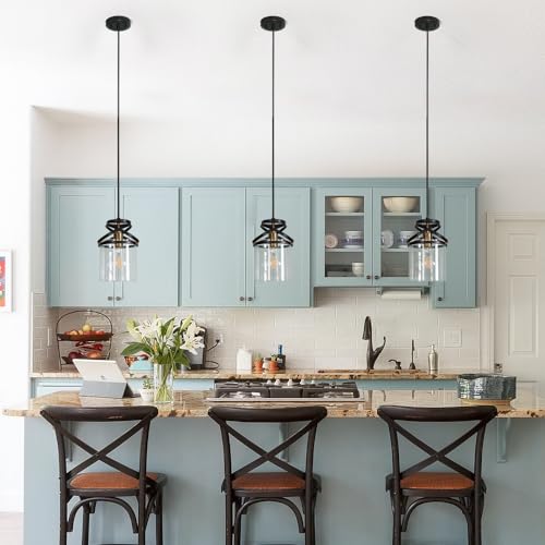 DSMJFU Black Pendant Light for Kitchen Island