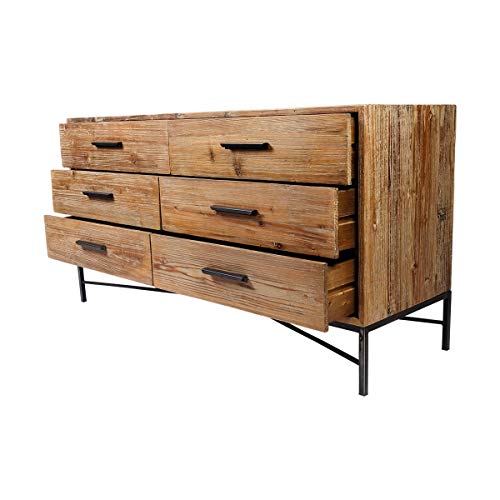 Angora Reclaimed Wood 6 Drawer Dresser