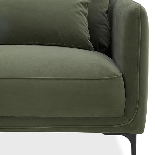 KISLOT Amazon Brand-Reversible Modern Velvet Sofa, 85'', Green