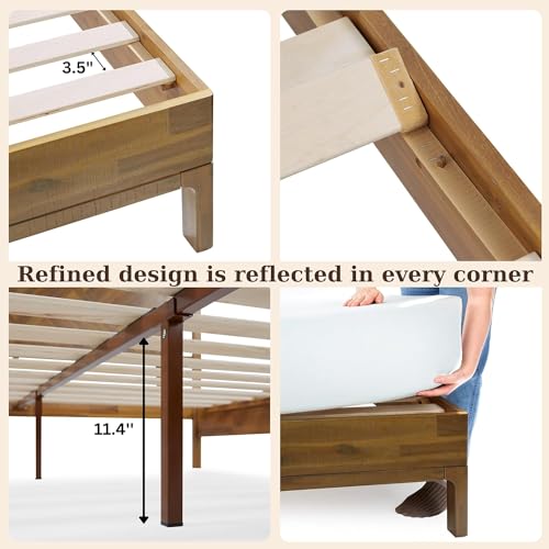 Bme Ethan King Platform Bed Frame with Headboard