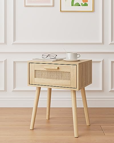 Aobafuir Bedroom Nightstands Wooden Night Stand