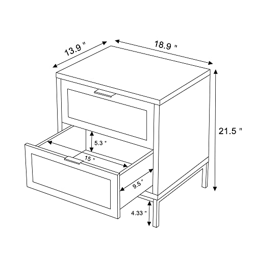 Anmytek Rattan Nightstand