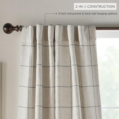 Elrene Home Fashions Brighton Windowpane Plaid Blackout Window Curtain