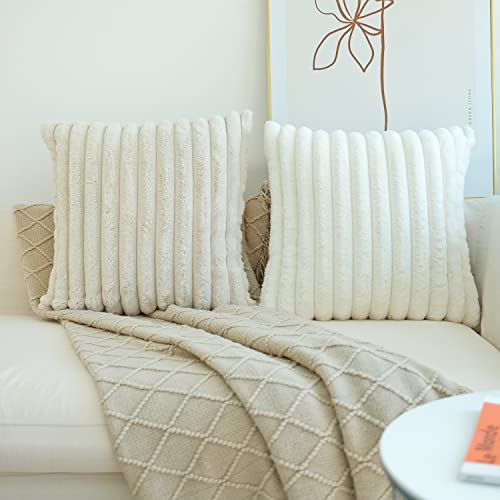 JOJUSIS Faux Fur Plush Throw Pillow Covers