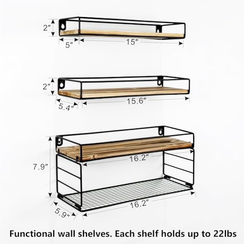 Oxendon Floating Shelves with Paper Basket