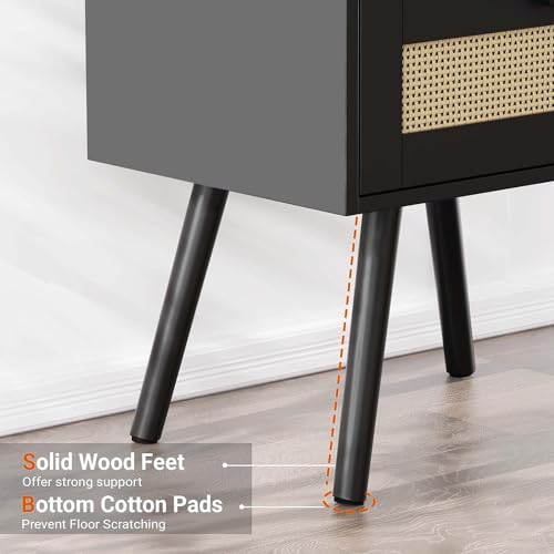 SUPERJARE Nightstand with Charging Station