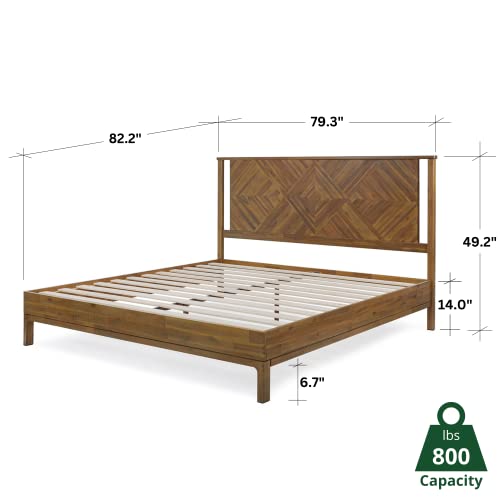 Bme Ethan King Platform Bed Frame with Headboard