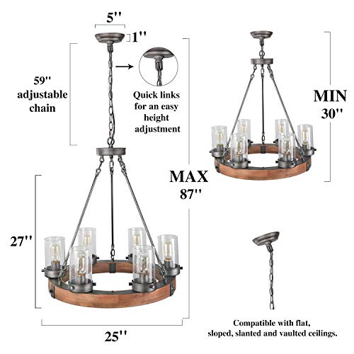 GEPOW Farmhouse Wood Chandelier