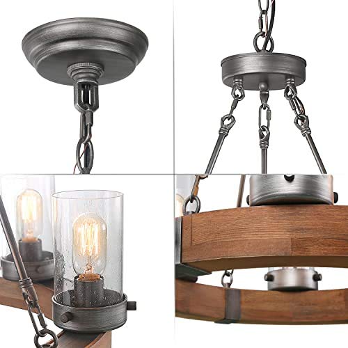 GEPOW Farmhouse Wood Chandelier