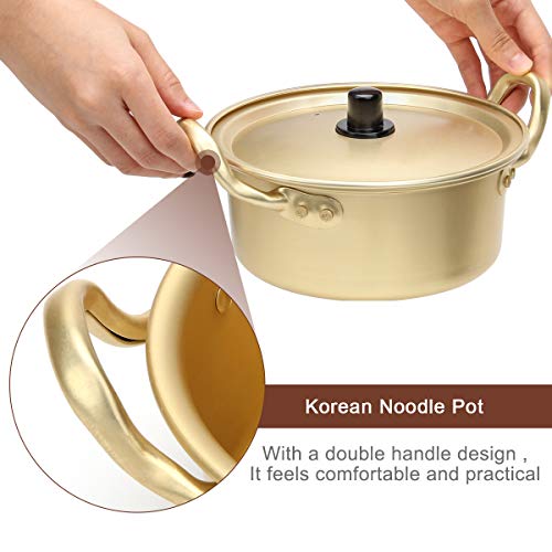 AHIER Ramen Pot, Korean Ramen Cooking Pot With Lid Spoon and Chopsticks