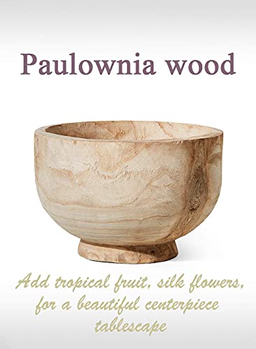 Serene Spaces Living Paulownia Wood Bowl