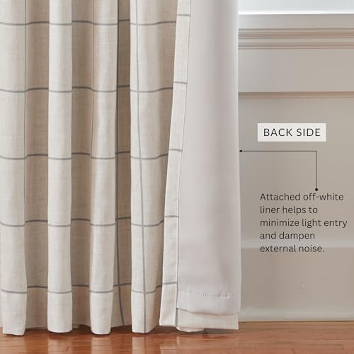 Elrene Home Fashions Brighton Windowpane Plaid Blackout Window Curtain