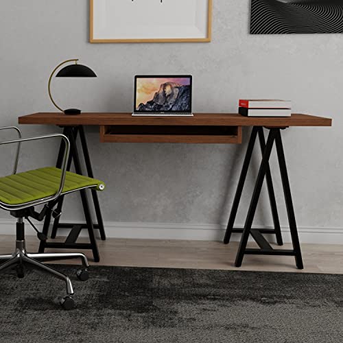 SIMPLIHOME Sawhorse Industrial WOOD Desk