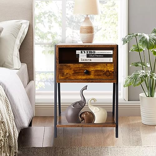 NICIPES Small Nightstand, Modern Nightstand