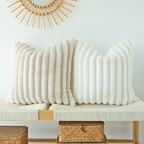 JOJUSIS Faux Fur Plush Throw Pillow Covers