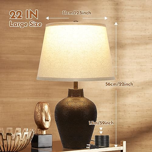 BrightWe Farmhouse Rustic Table Lamps Touch Control