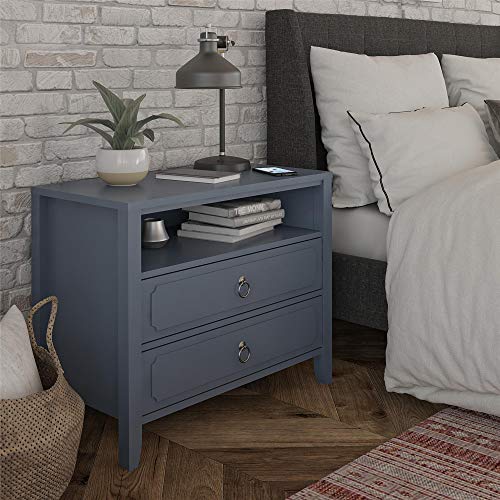 Novogratz Her Majesty 2 Drawer Nightstand, Blue