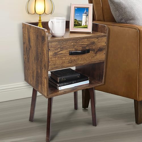 Youmechi Nightstand, Mid-Century Modern Bedside Table