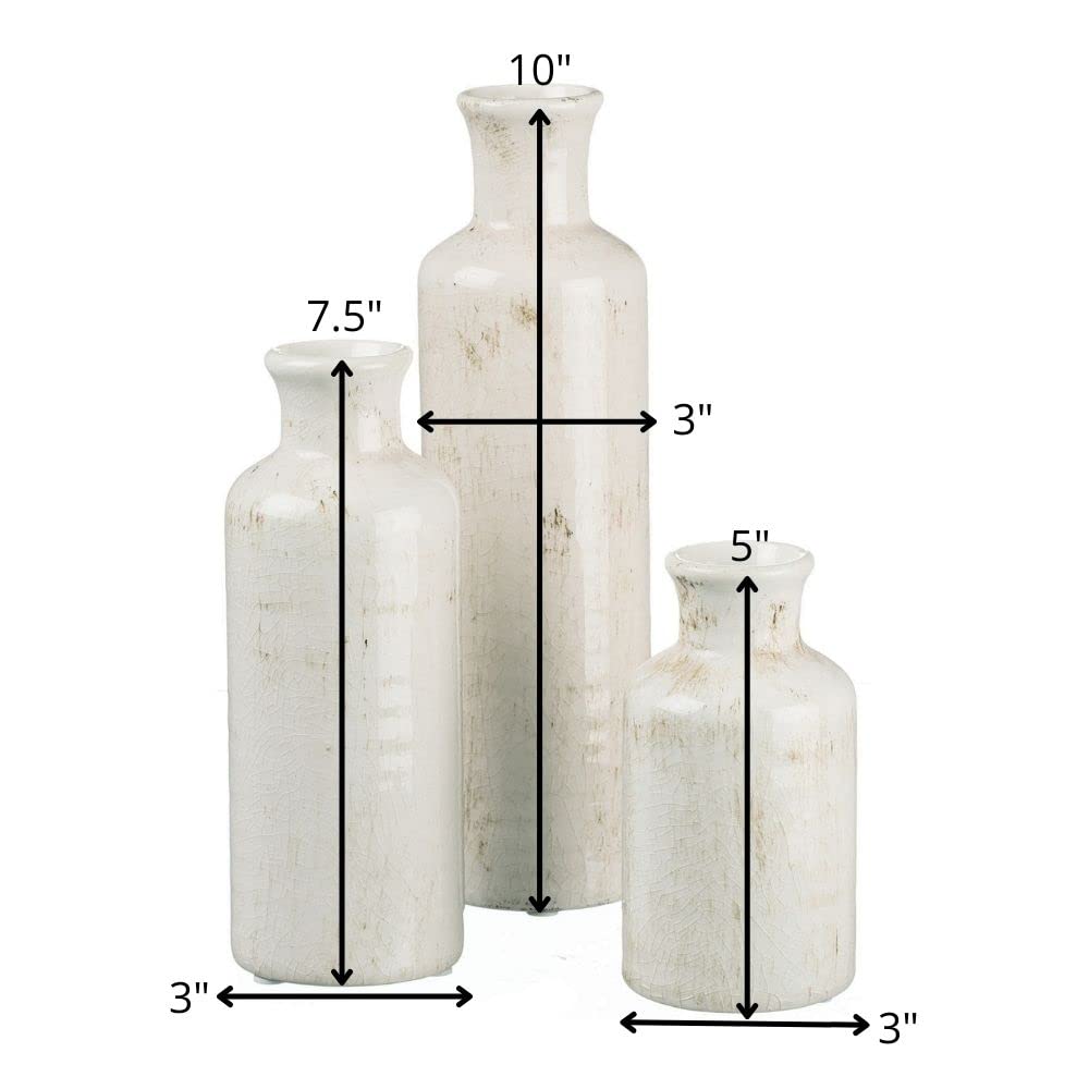 Sullivans White Ceramic Vase Set